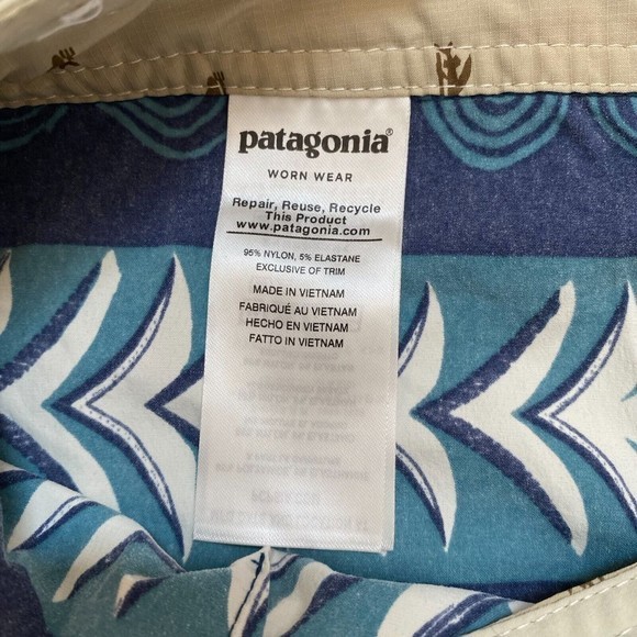 Patagonia - Men's Size 30 - Stone Blue Tree Rings‎ Stretch Wavefarer Boardshorts - Picture 7 of 8